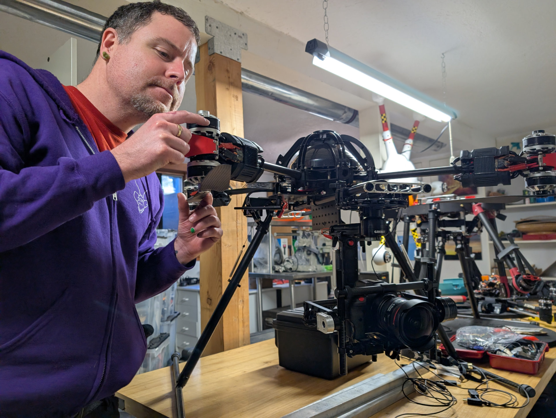 Professional drone cinematography capturing aerial footage