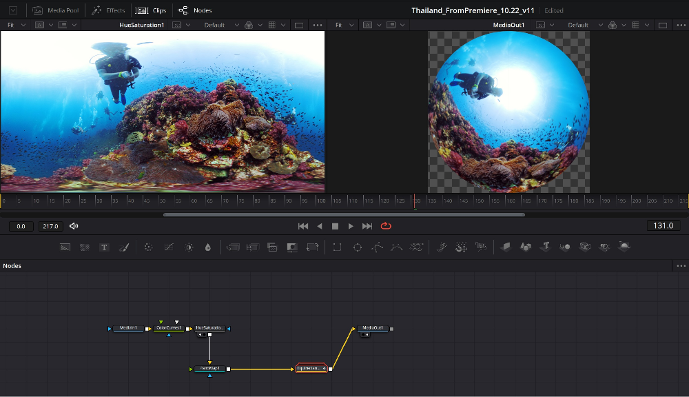 Dome conversion and fulldome video editing