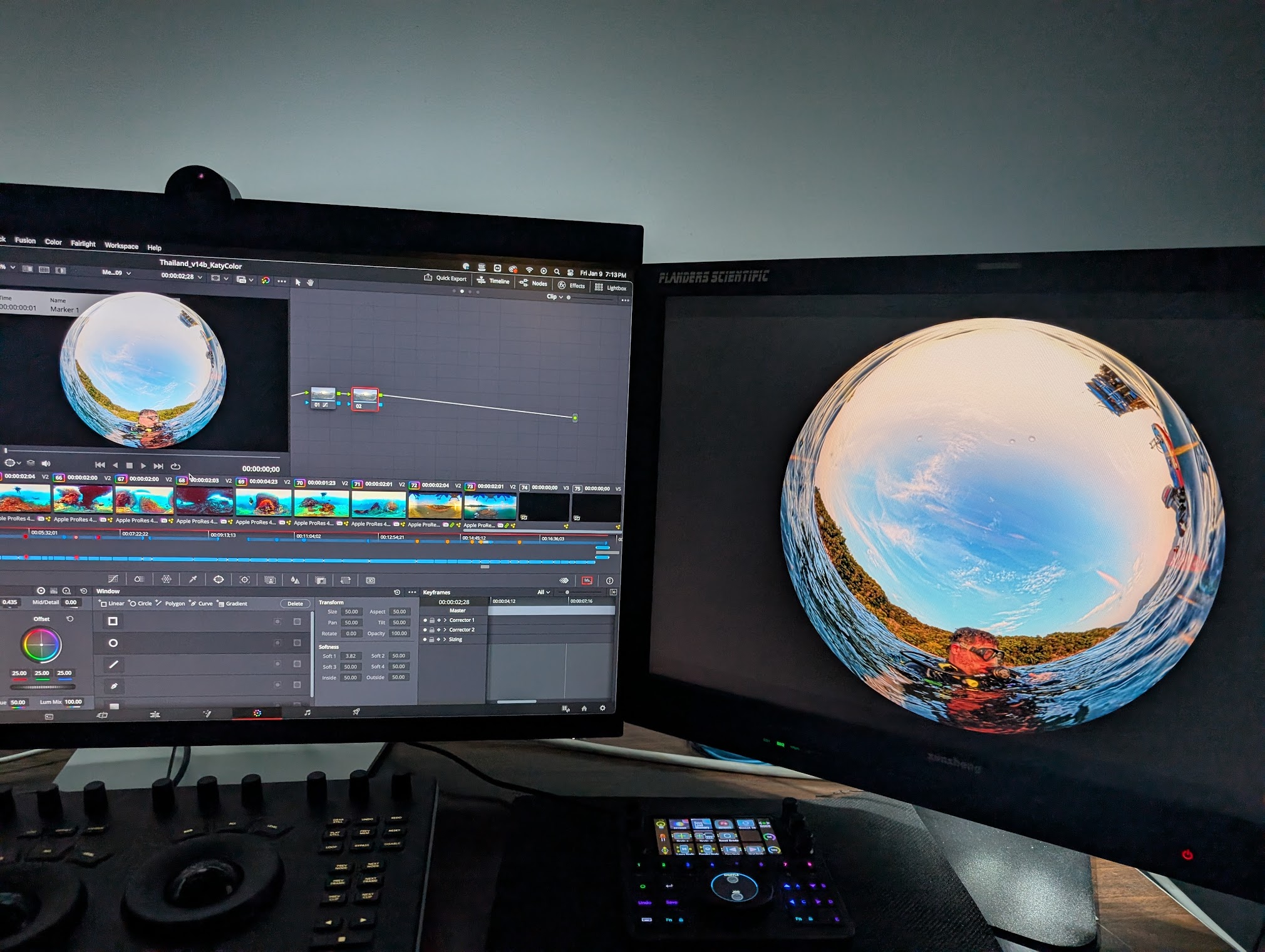 Professional video editing timeline and workspace